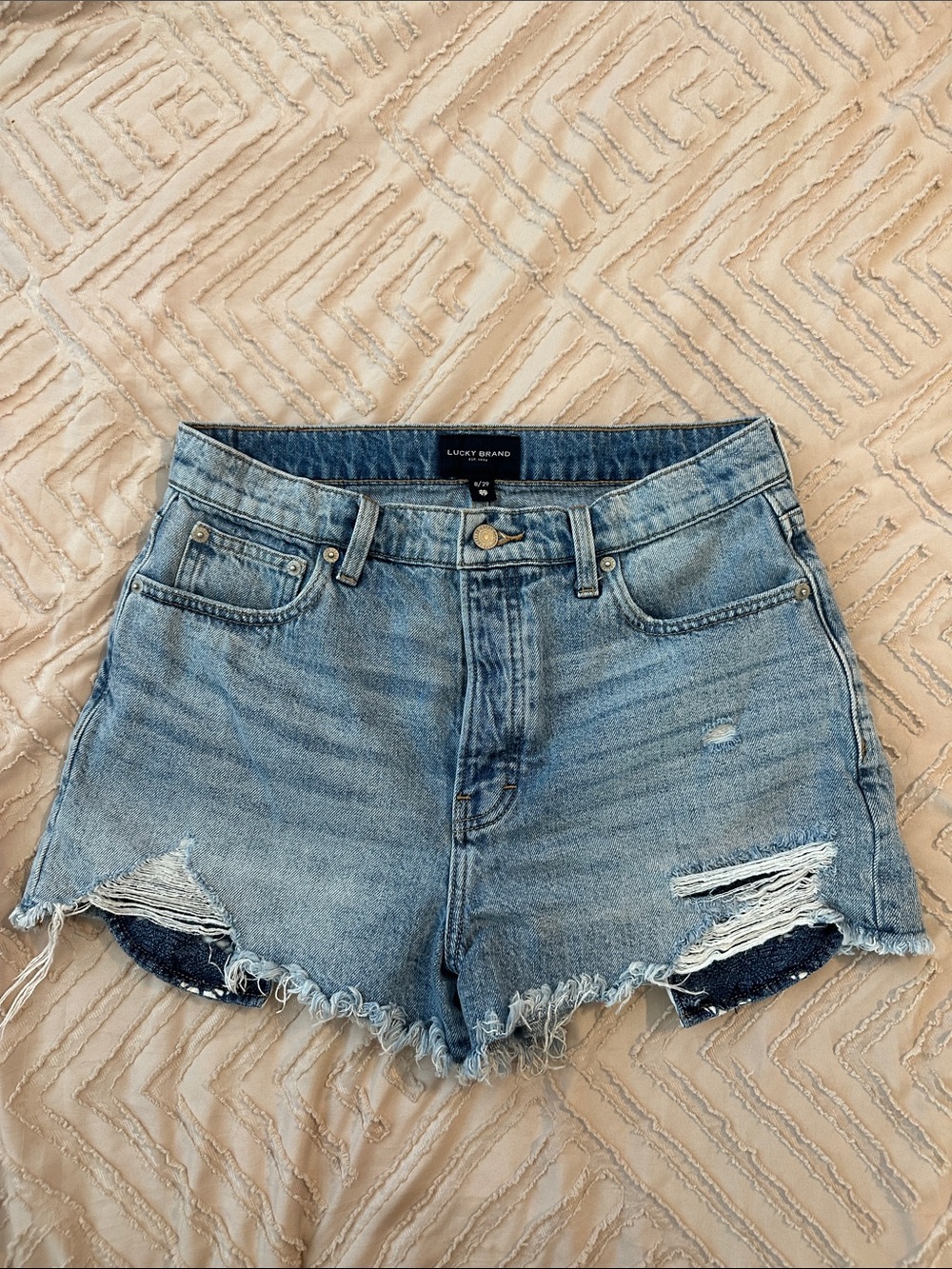 Lucky Brand Light Blue Distressed Denim Cutoff Shorts